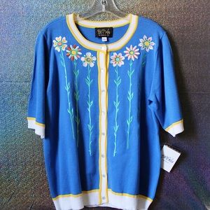 ✨ Bob Mackie Floral Mid Sleeve Cardigan
